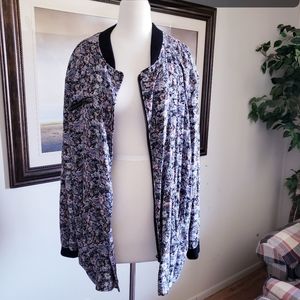 Floral tunic bomber-jacket